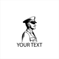 Veteran Soldier Logo Design – Military Tribute Emblem Vector Isolated on White Background