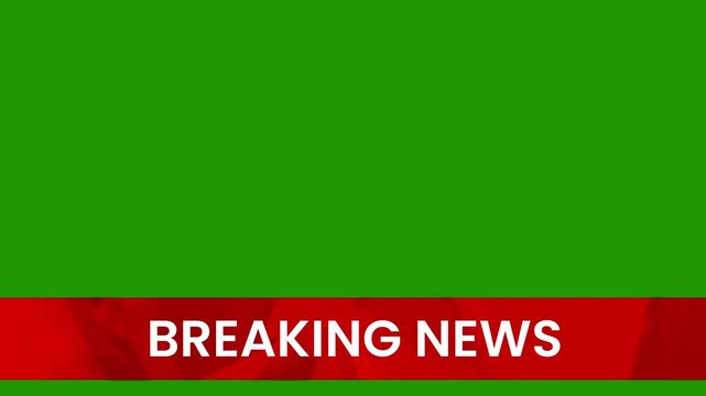 Breaking News - Lower third live breaking news brackground green screen and seamless looping ticker with blank text boxes. 