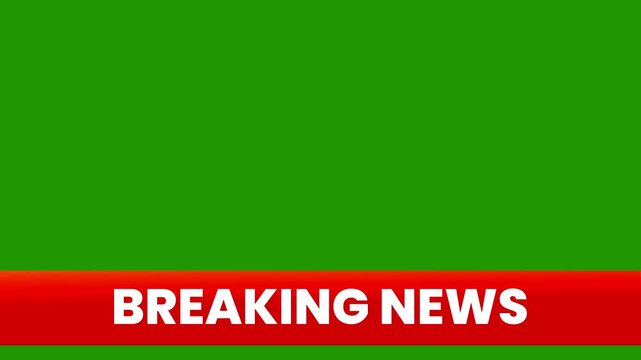 Breaking News - Lower third live breaking news brackground green screen and seamless looping ticker with blank text boxes. 