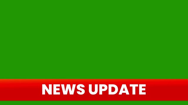 Breaking News - Lower third live breaking news brackground green screen and seamless looping ticker with blank text boxes. 