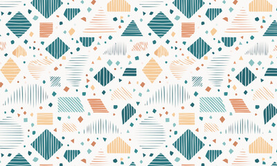 Naklejka premium Delicate Scandinavian Random Shapes Pattern Minimalist Thin Lines