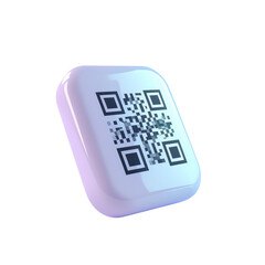 isometric icon of a QR code window isolated background