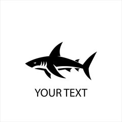 Obraz premium Shark Logo Design – Fierce Ocean Predator Vector Emblem Isolated on White Background