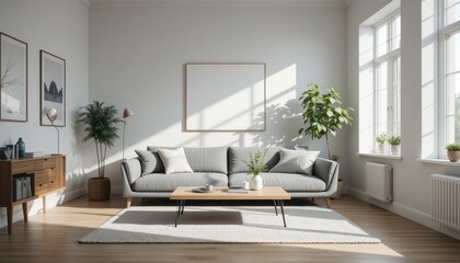 A modern living room interior boasts comfortable furniture, including a sofa and chairs, around a wood table, with luxury decor enhancing the home design