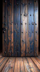 Fototapeta premium Old wooden door with iron nails