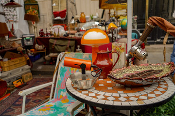 vintage items at the flea market in Paris
