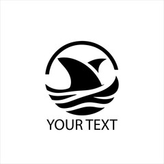 Double Shark Fin Logo Design – Twin Ocean Predator Symbol Vector Isolated on White Background