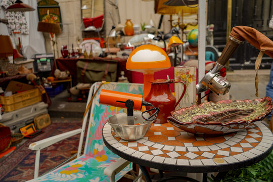 vintage items at the flea market in Paris