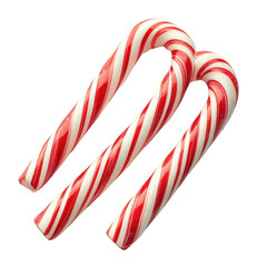 Obraz premium Festive duo: Classic peppermint candy canes with delightful red swirls
