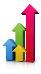 Vibrant Growth Arrows Representing Success and Business Progression