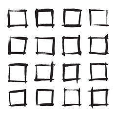 Vector Square In Grunge Style Frames Set