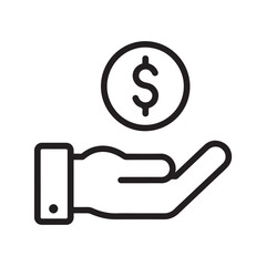 Hand holding a dollar sign icon representing money and finance