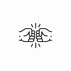 hand punch bump icon sign vector