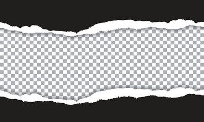 Vector Black Torn Paper On Transparent Background