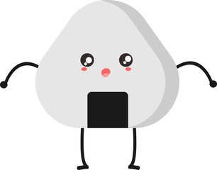 illustration hand drawn various cute kawaii sushi