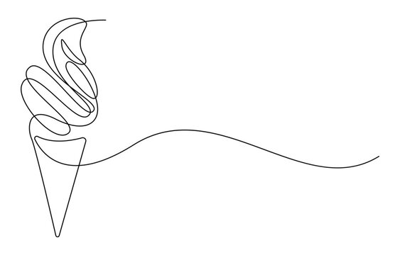 recommend clip art: ice cream Continuous single line drawing