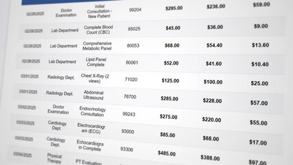 Analyzing medical billing statements: detailed examination of healthcare costs and responsibilities