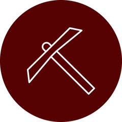 Pickaxe  Vector Brown Circle Icon Design