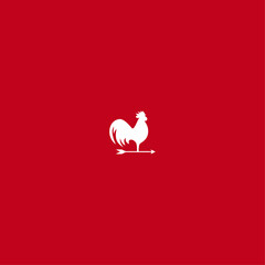 Rooster logo icon flat vector design