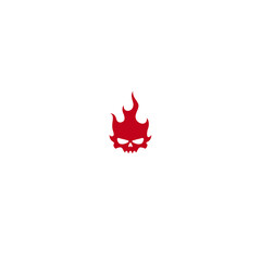 Fire skull logo icon flat vector design