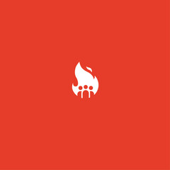 Fire team logo icon flat vector design