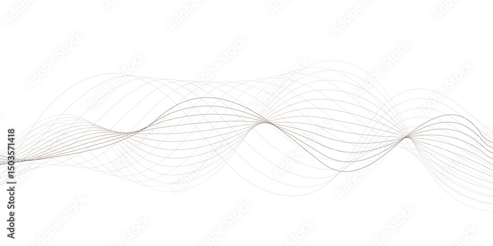 Poster abstract wavy lines pattern on white background creating a flowing and dynamic visual effect design 