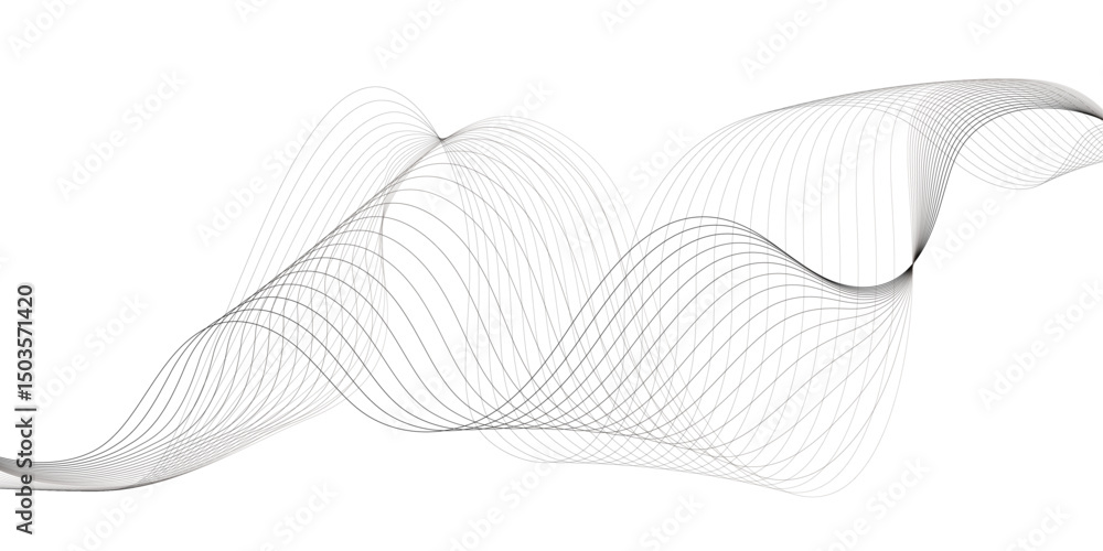 Poster abstract wavy lines pattern on white background creating a flowing and dynamic visual effect design 