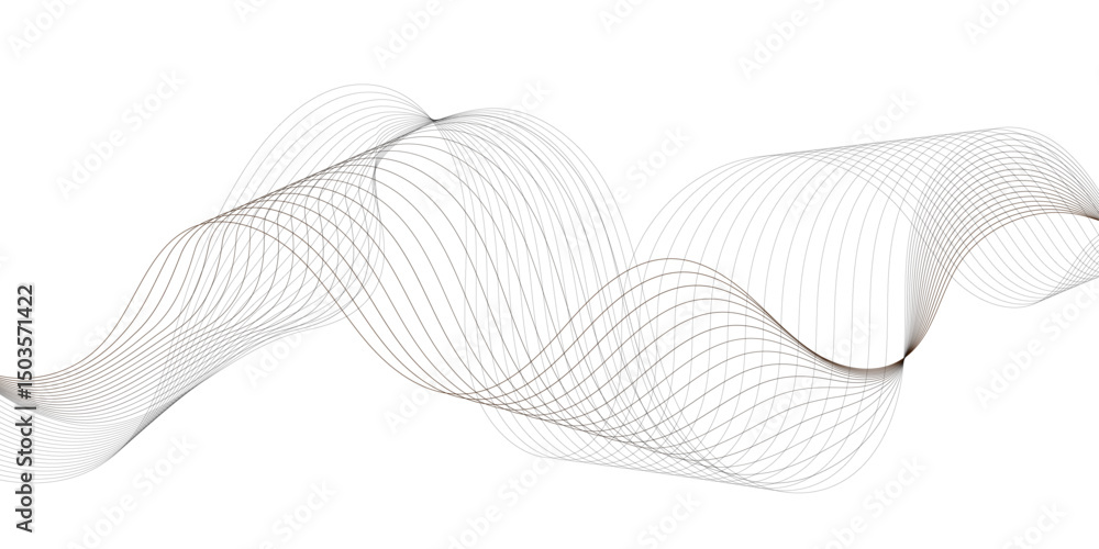 Poster abstract wavy lines pattern on white background creating a flowing and dynamic visual effect design 