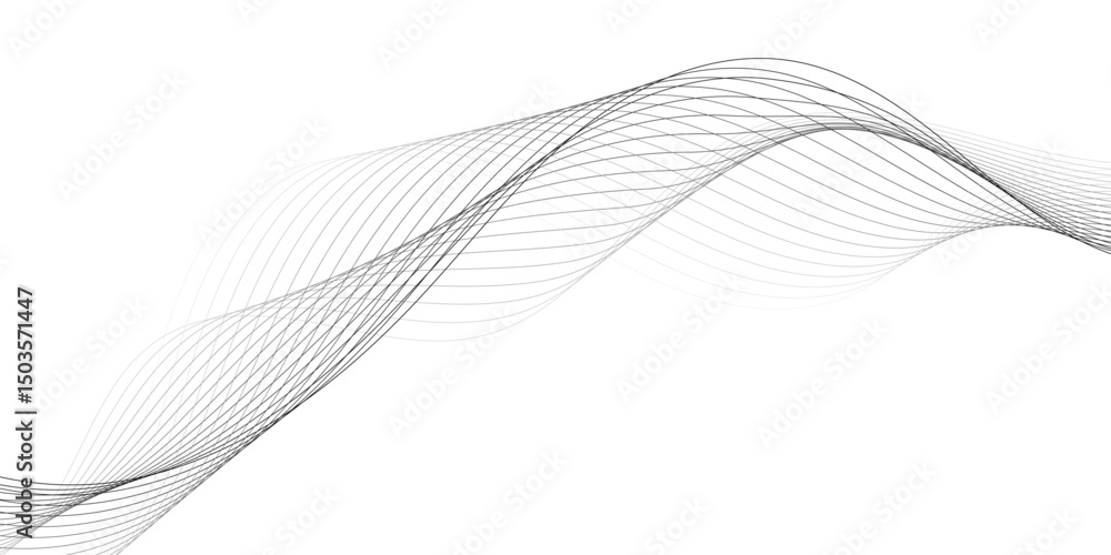 Poster abstract wavy lines pattern on white background creating a flowing and dynamic visual effect design 
