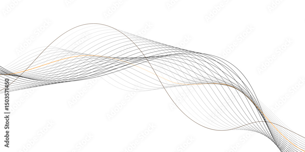 Poster abstract wavy lines pattern on white background creating a flowing and dynamic visual effect design 