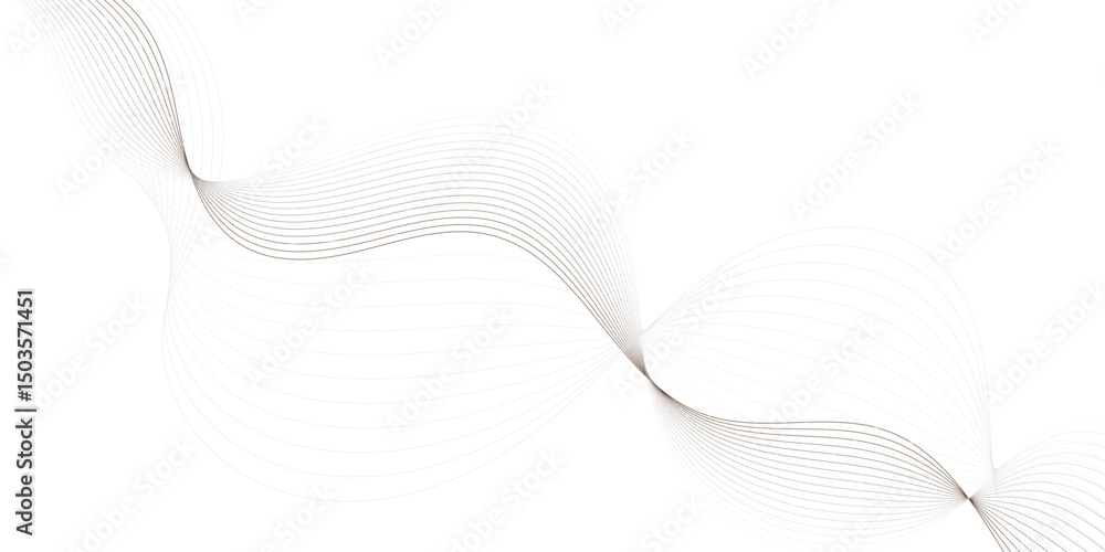 Aufkleber abstract featuring multiple thin brown wavey lines forming a wave pattern on a white background.