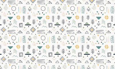 Abstract Thin Line Geometric Shapes - Nordic Style Background