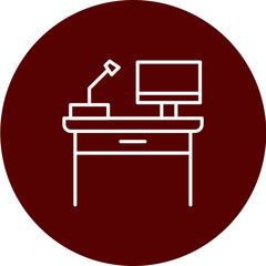 Workspace Vector Brown Circle Icon Design