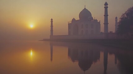 Fototapeta premium Sunrise over Taj Mahal