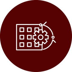 Automation Schedule  Vector Brown Circle Icon Design