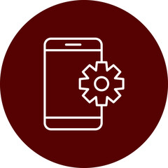 Mobile App Control  Vector Brown Circle Icon Design