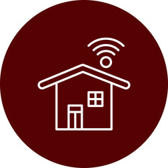 Smart Home  Vector Brown Circle Icon Design