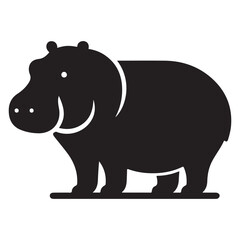 Hippopotamus Vector Silhouette Icon