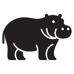 Hippopotamus Vector Silhouette Icon