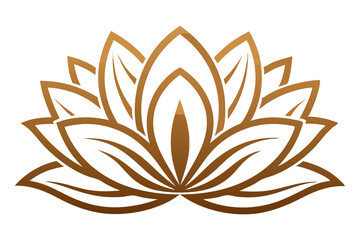 Elegant gold lotus flower design on black background