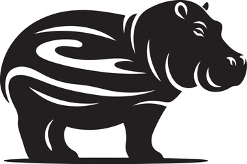 Hippopotamus Vector Silhouette Icon