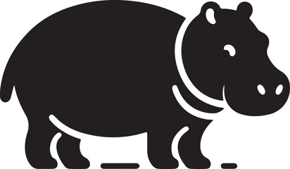 Hippopotamus Vector Silhouette Icon