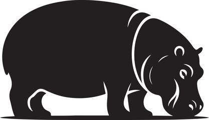 Hippopotamus Vector Silhouette Icon