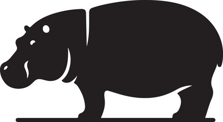 Hippopotamus Vector Silhouette Icon