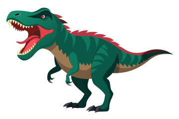 Obraz premium Roaring green tyrannosaurus rex dinosaur illustration