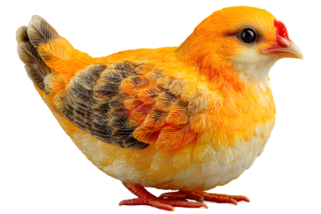 Orange Chick Figurine Cute Bird Decoration Poultry Animal Farm Bird Yellow Bird Realistic