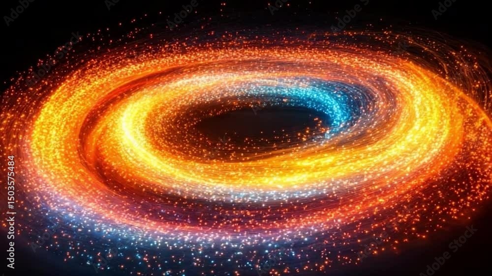 Aufkleber cosmic whirlpool: an artistic visualization of a swirling galaxy, with vibrant trails of light formi