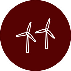 Windmill  Vector Brown Circle Icon Design