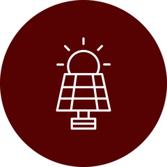 Solar Energy  Vector Brown Circle Icon Design