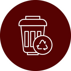 Recycle Bin  Vector Brown Circle Icon Design